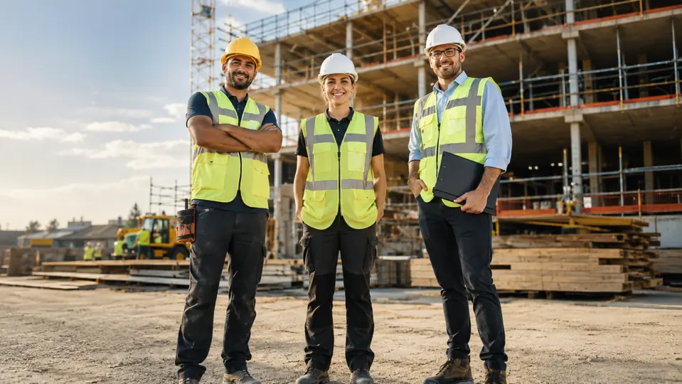 Construction professionals on site
